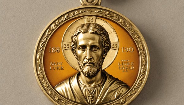Découvrez la médaille de baptême saint luc en or 18 carats